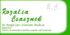rozalia csasznek business card